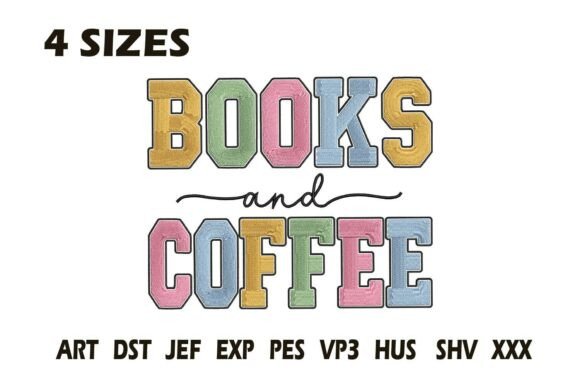 Books and Coffee Embroidery Design Review