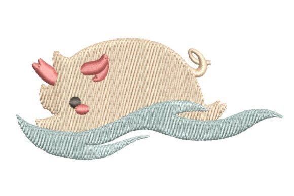 Cute Swimming Pig Embroidery Design Review