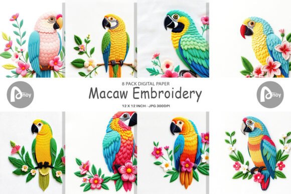 Review: Digital Paper Macaw Embroidery for Craft Fairs