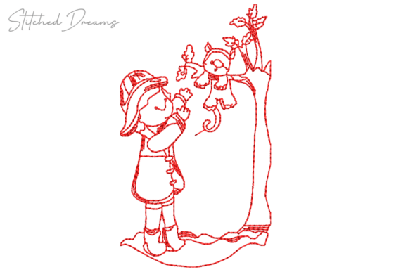 Review: Girl Playing with Teddy Bear Embroidery