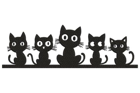 Review: Row of Cute Black Cats Embroidery Design